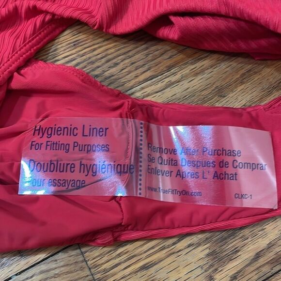 Andie Marco Rib One Piece swimsuit Flame Red size Large NWT - Picture 3 of 7